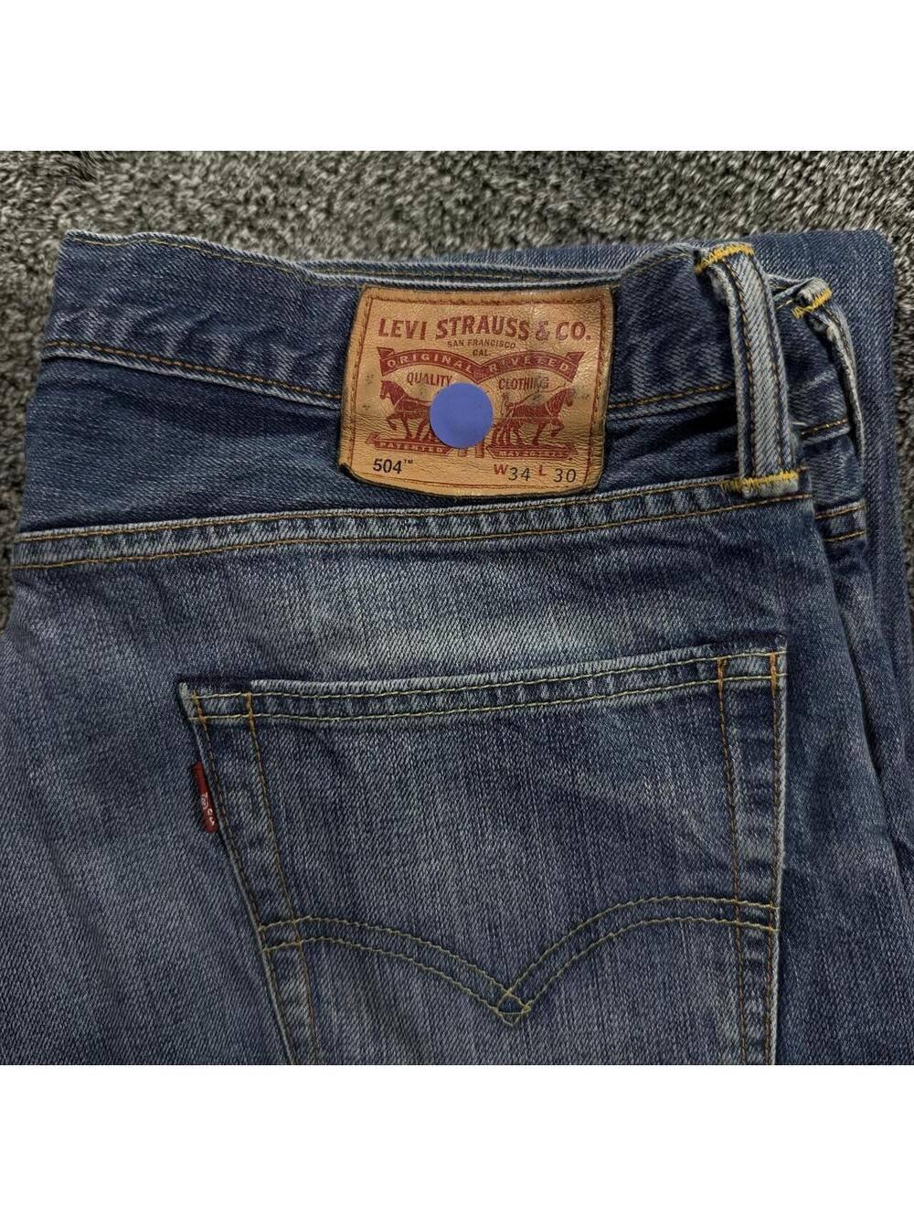 Y2K Grunge Rockstar Archive Levi’s 504 Straight Leg Faded Jeans - Fits 34x29! - Picture 7 of 7